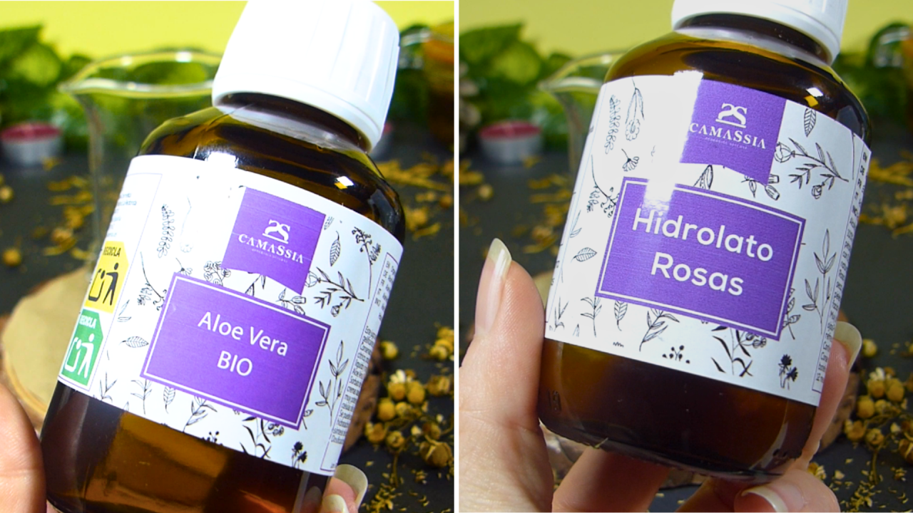 aloe vera e hidrolato de rosas